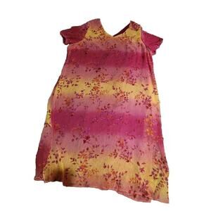 Vintage S.L. Fashion Floral Hawaiian Short Sleeve Sheath Dress Size 30W